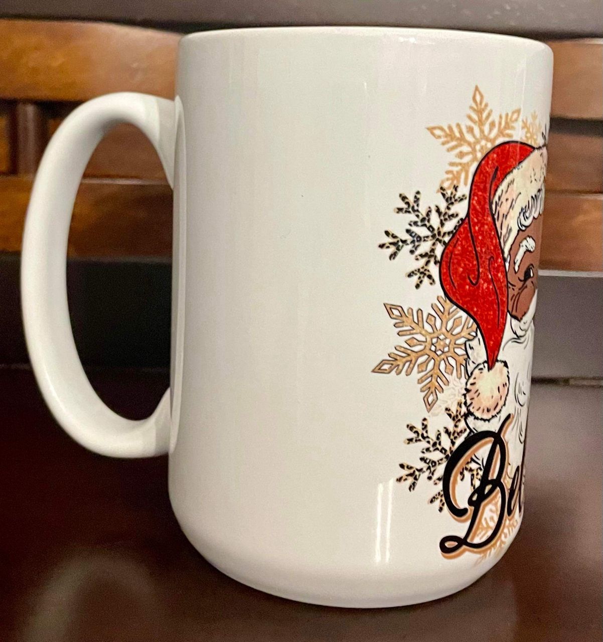 Believe Golden Santa Vintage 15oz. Coffee Mug