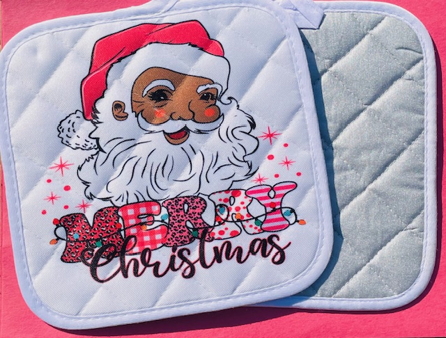 Merry Christmas Santa Pot Holder- 2pk